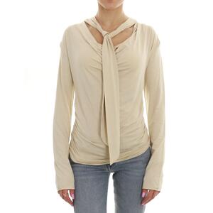 MAGLIETTA CRAVATTINO BEIGE